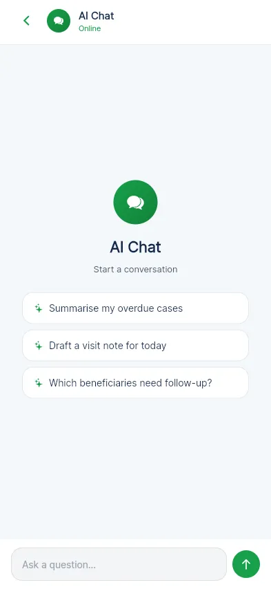Écran de discussion de l'Assistant IA