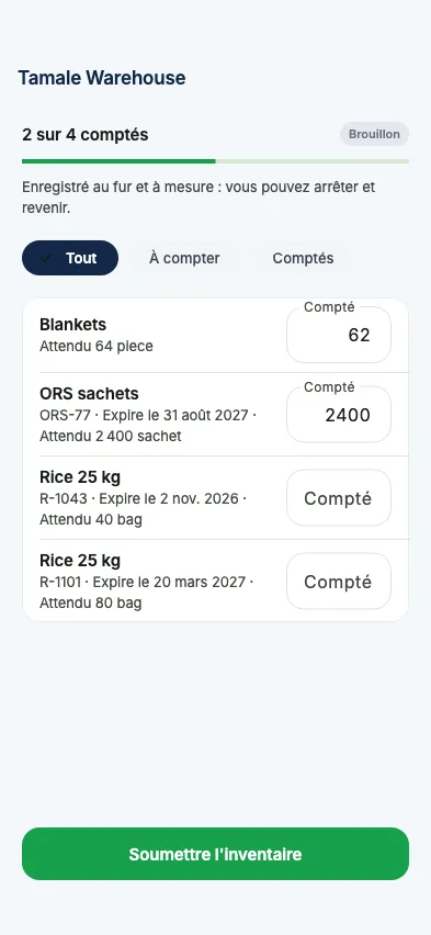 Un inventaire en cours