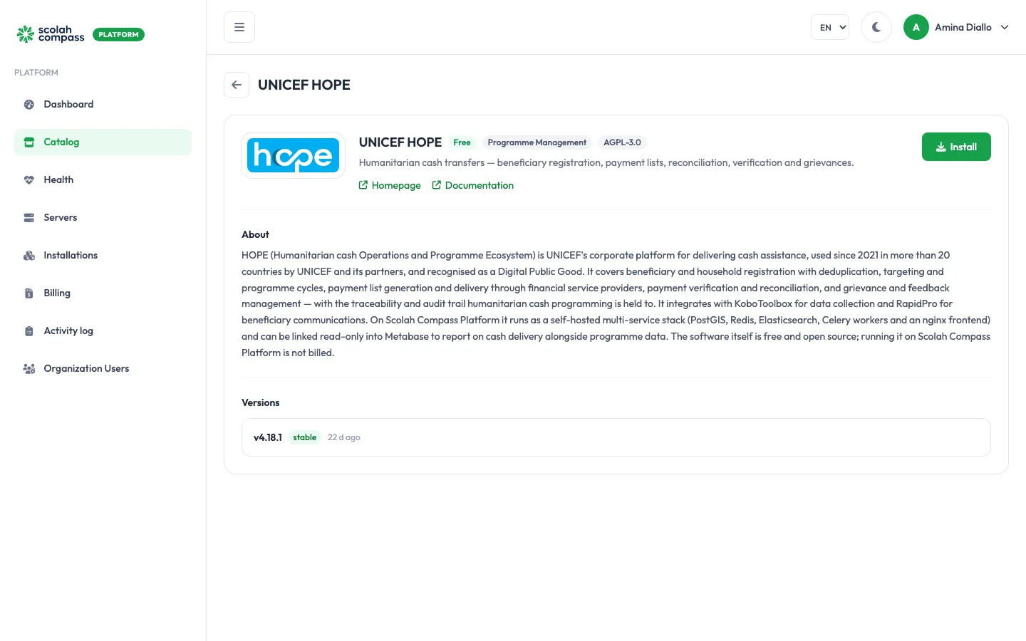 UNICEF HOPE in the catalog