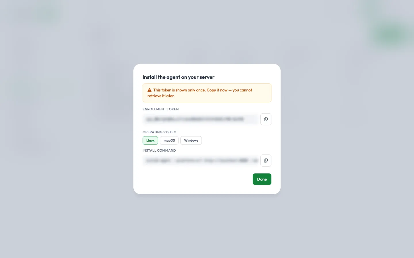 Install the agent on your server