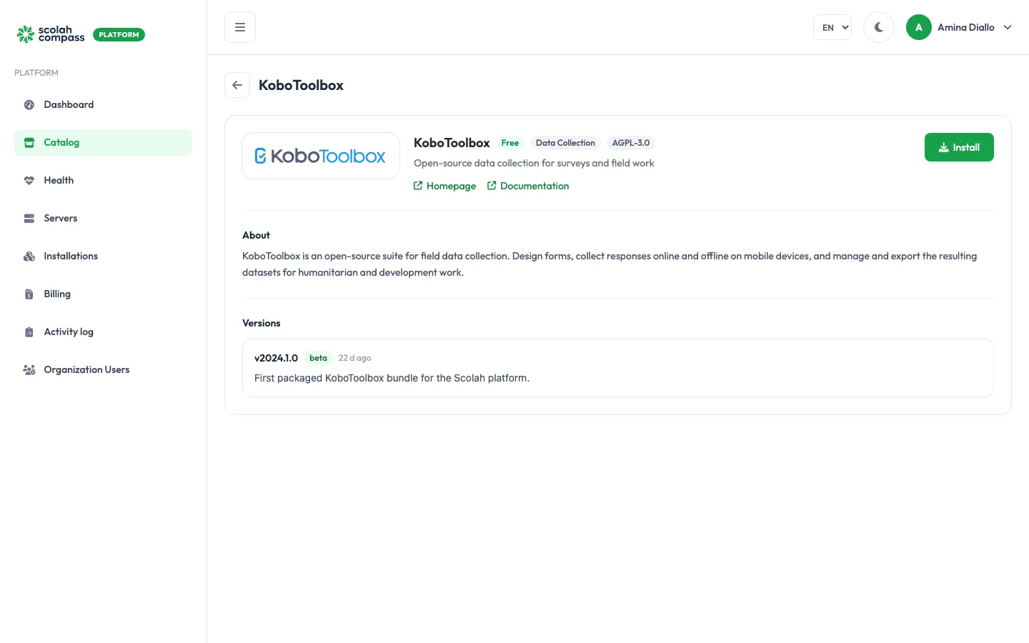KoboToolbox in the catalog