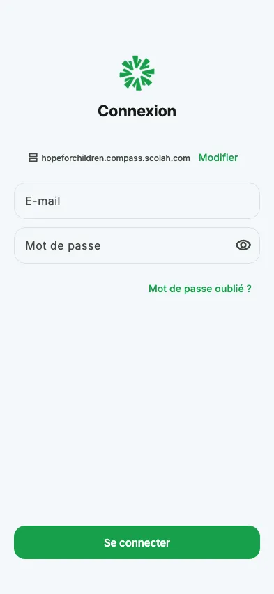 Connexion à une organisation hébergée par Scolah