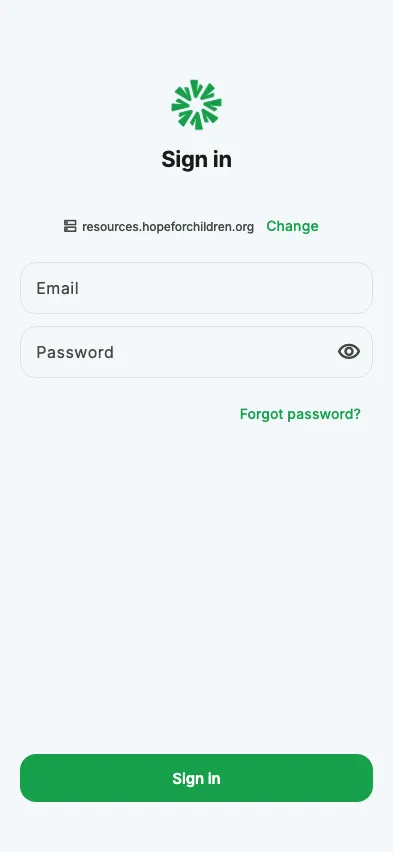 Signing in on your organisation's own server