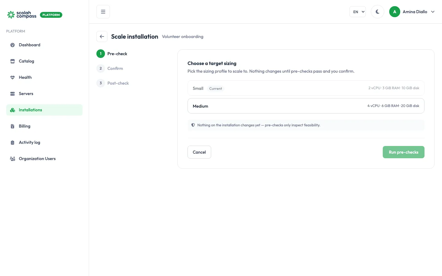 Scale — choose a target size