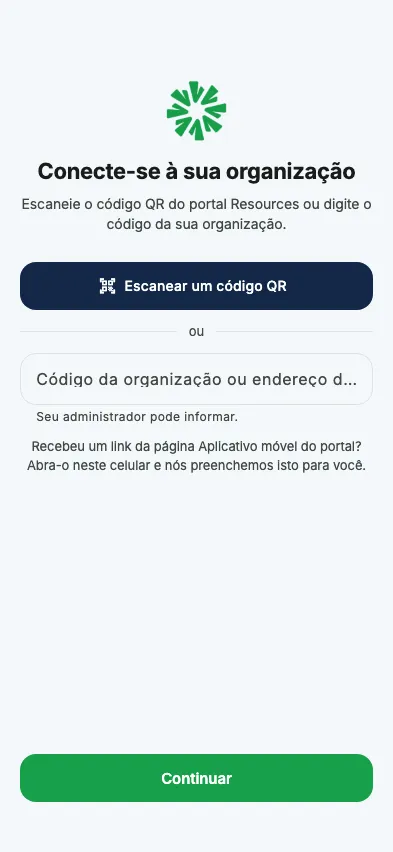 Conectar à sua organização