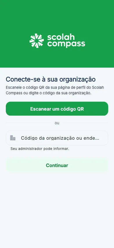 Conectar-se à sua organização