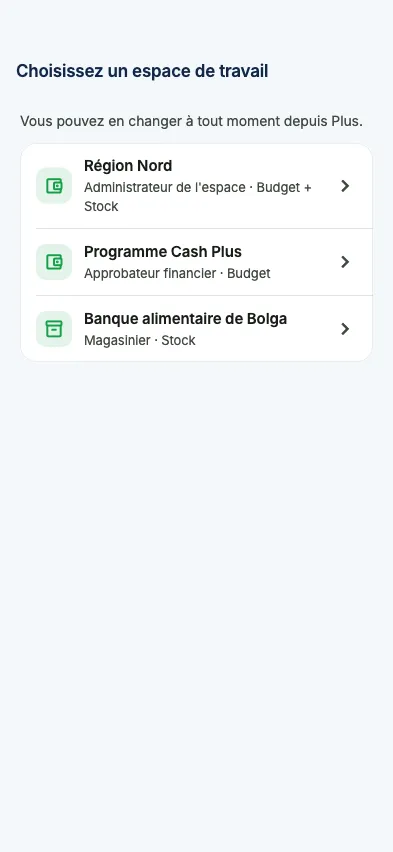 Choisir un espace de travail